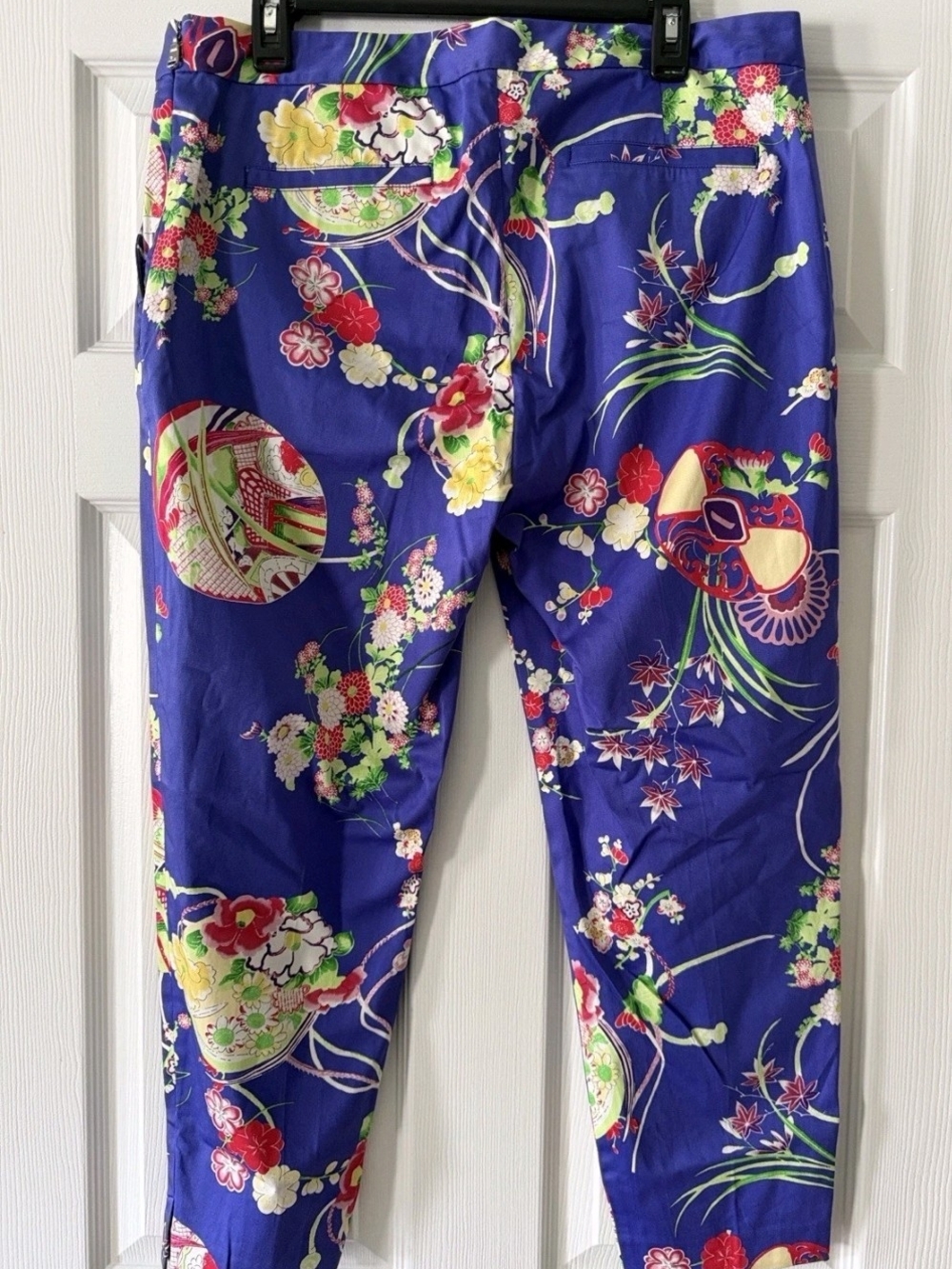 Polo Golf Ralph Lauren Women’s Purple Floral  Ankle Pants Asian Print Size 10